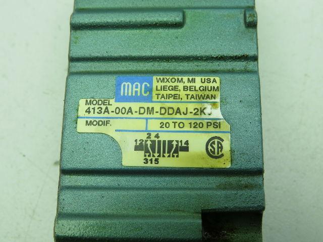Mac 413A-00A-DM-DDAJ-2KJ Solenoid Valve W/DMB-DDAJ-2KJ 24VDC 5.4W
