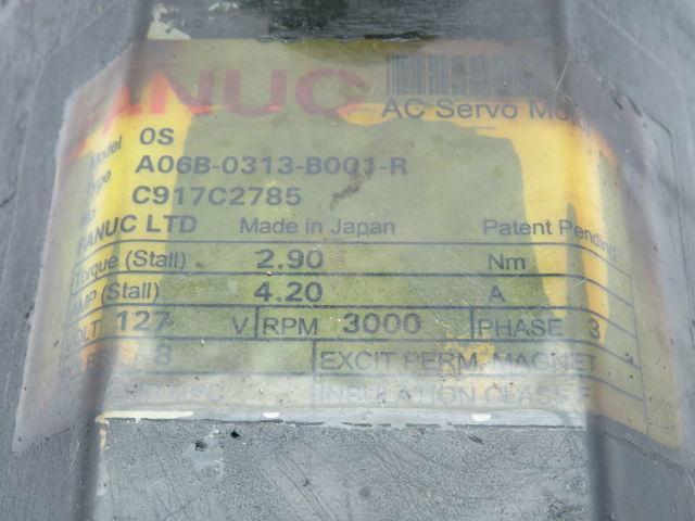 Fanuc A06B-0313-B001-R AC Servo Motor 127V 4.20A 3PH
