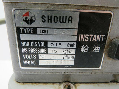 Showa LCB1 5433 Lubricator Pump 100V 1Ph