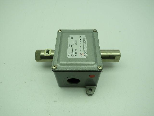 United Electric Controls 7611 Type J21K Pressure Switch  0-25PSI  20A 125/250Vac