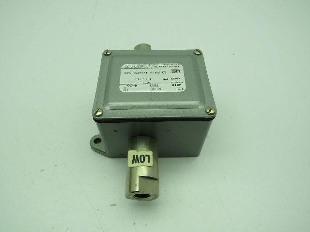 United Electric Controls 7611 Type J21K Pressure Switch  0-25PSI  20A 125/250Vac
