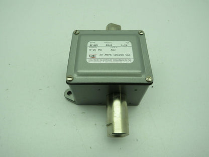 United Electric Controls 8542 Type J21KD Pressure Switch  0-25PSI  20A 125/250Va