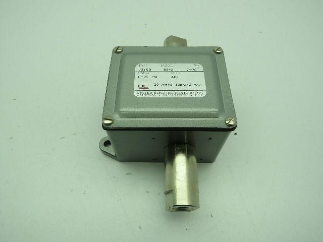 United Electric Controls 8542 Type J21KD Pressure Switch  0-25PSI  20A 125/250Va