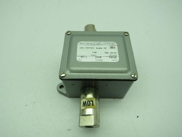 United Electric Controls 8542 Type J21KD Pressure Switch  0-25PSI  20A 125/250Va