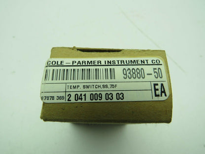 Cole-Parmer 93880-50 Temperature Control Switch SS 75F  AD148-12/75F