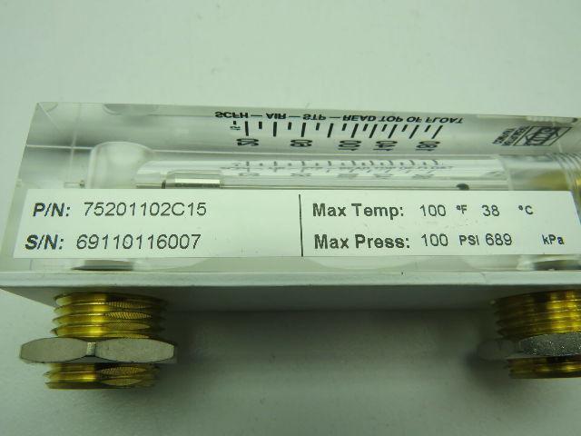 King Instrument 75201102C15 Flow Meter 1/4" FNPT BR EP 180 SCFH