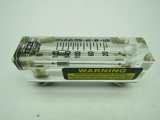 King Instrument 75201102C15 Flow Meter 1/4" FNPT BR EP 180 SCFH