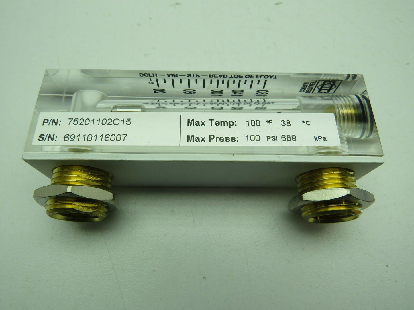 King Instrument 75201102C15 Flow Meter 1/4" FNPT BR EP 180 SCFH