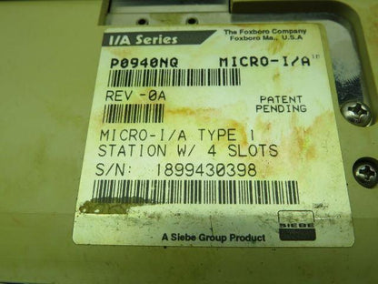 Foxboro P0940NQ Micro-I/A  24VDC Power Supply Type 1 Station Rev-0A
