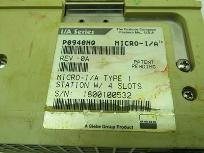 Foxboro P0940NQ Micro-I/A Type 1 Ethernet Station Rev-0A DIN Rail Mount