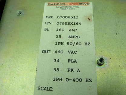 Baldor ID15H425-EO AC Drive 460VAC 3PH 30HP 0-400Hz