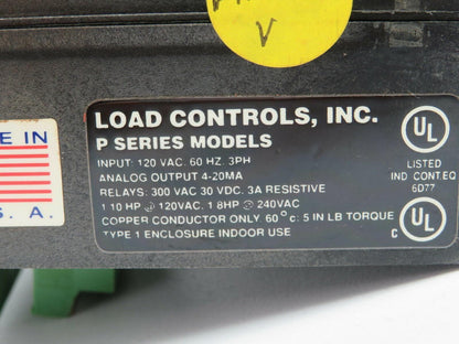 Load Controls PMP-25V Motor Minder 120VAC 3PH 3A 1.8HP Series P