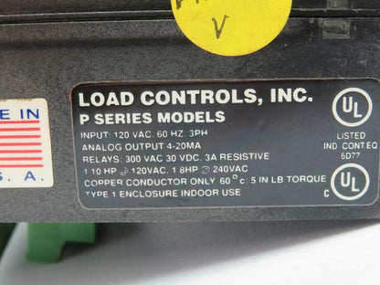 Load Controls PMP-25V Motor Minder 120VAC 3PH 3A 1.8HP Series P
