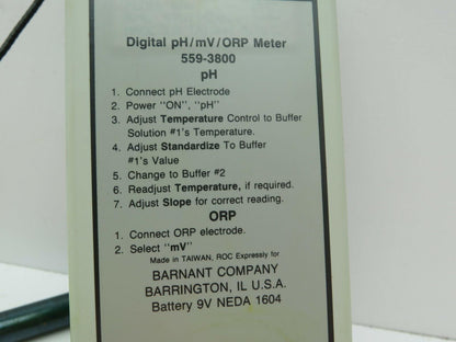 Barnant 559-3800 Digi Sense Digital PH/MV/ORP Meter