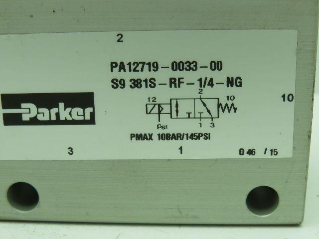 Parker PA12719-0033-00 Valve S9 381S-RF-1/4-NG 24VDC KZ3673