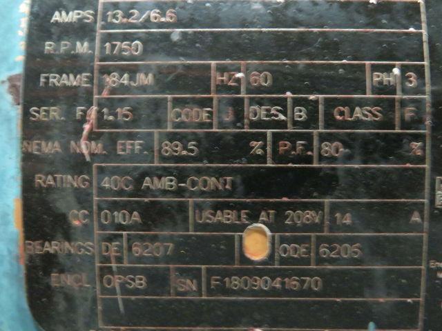 Mepco RC09-25-050-17-3 Pump 3" Shaft W/Baldor EJMM3218T 184JM Frame 1750RPM 5HP