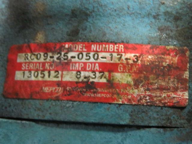 Mepco RC09-25-050-17-3 Pump 3" Shaft W/Baldor EJMM3218T 184JM Frame 1750RPM 5HP