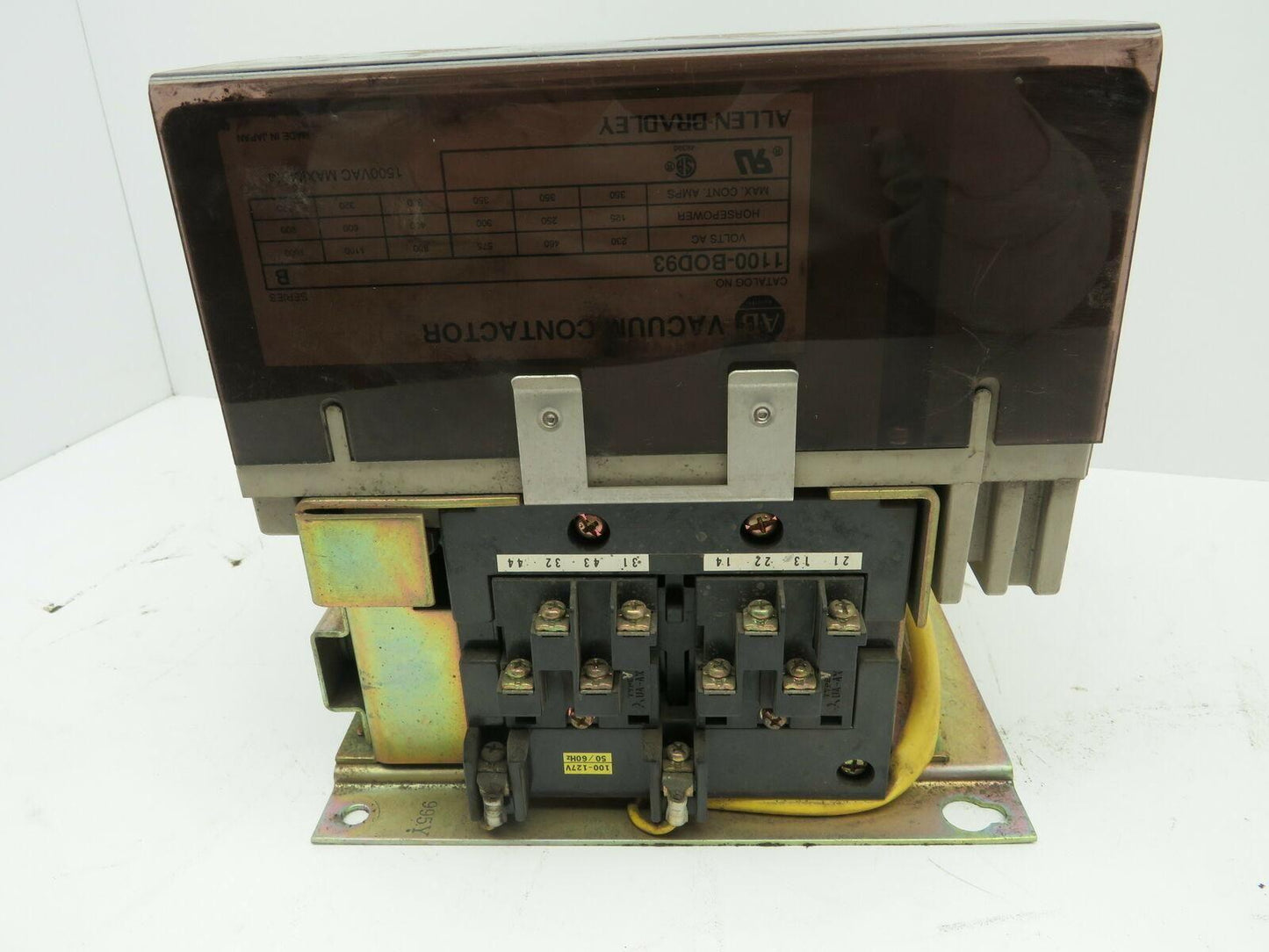 Allen Bradley 1100-BOD93/B Vacuum Contactor 1500VAC 200HP 3 Pole Series B