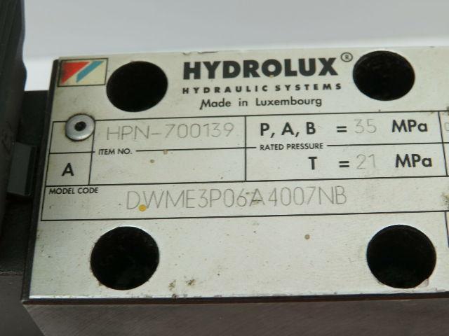 Hydrolux HPN-700139 Hydraulic Speed Controller Valve HPN632040 24V