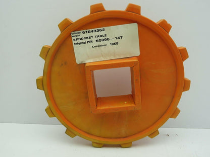 Rexnord N5996-14T Plastic Molded Non-Split Mattop Sprocket 2-1/2" Sq Bore 14 Tee