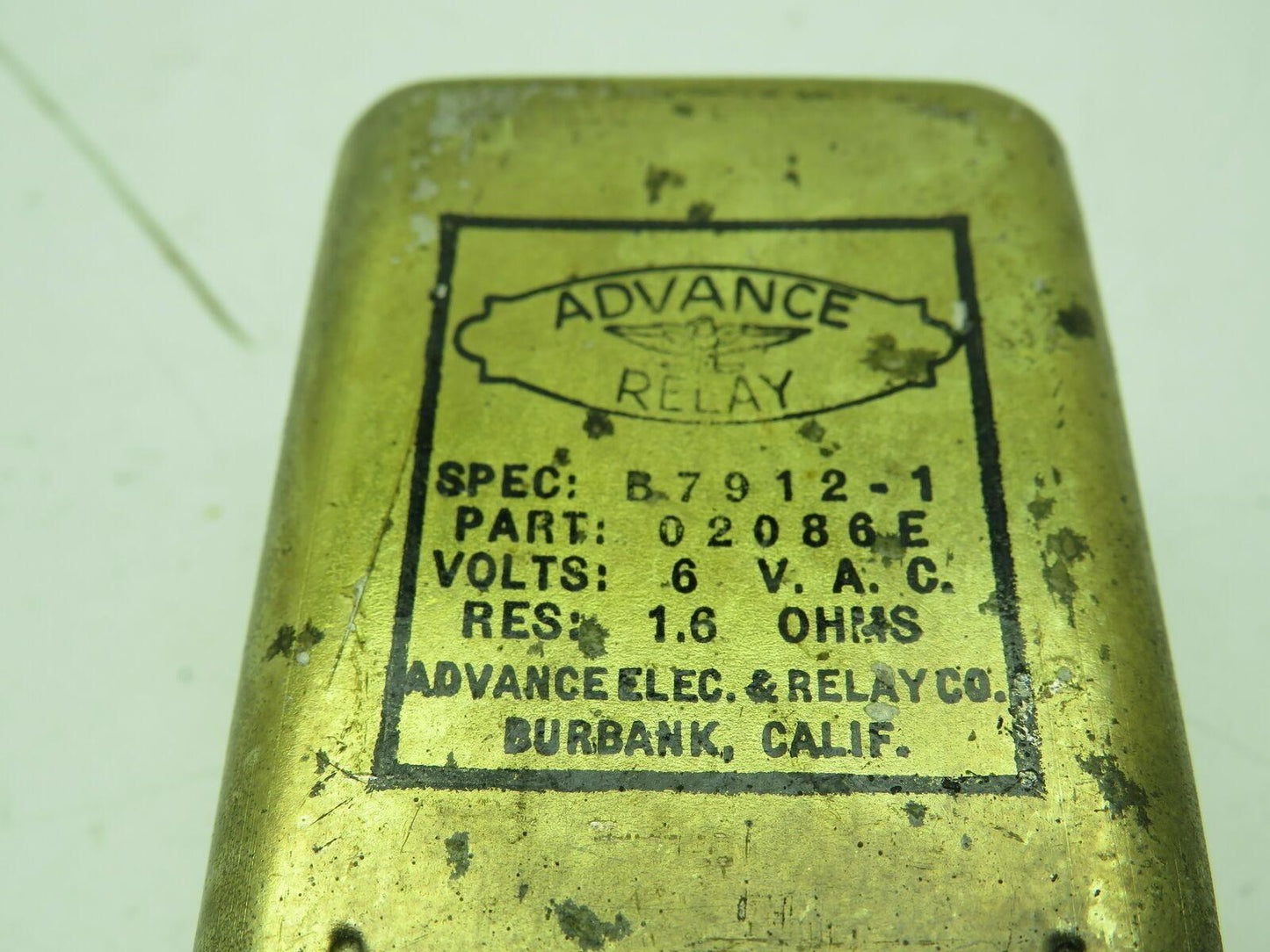 Elgin Advance Relay 6 VAC B7912-1  02086E  8 Pin Lot of 4