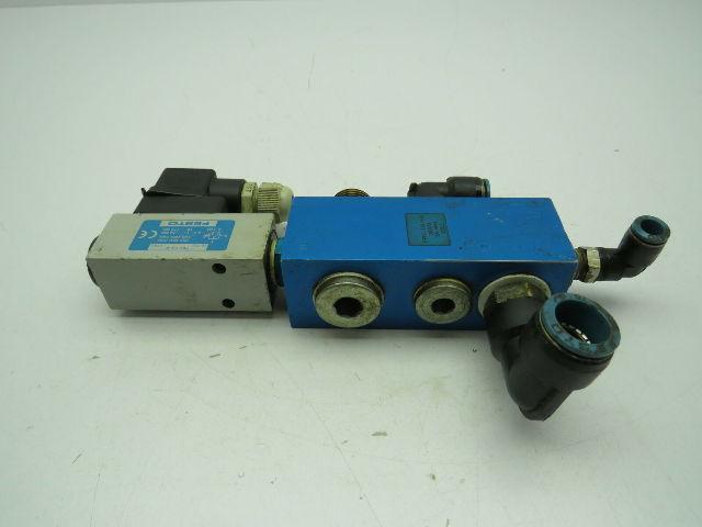Festo FRC-1/2-SA Manifold Block W/Festo PEV-1/4-B Pressure Switch 250VAC