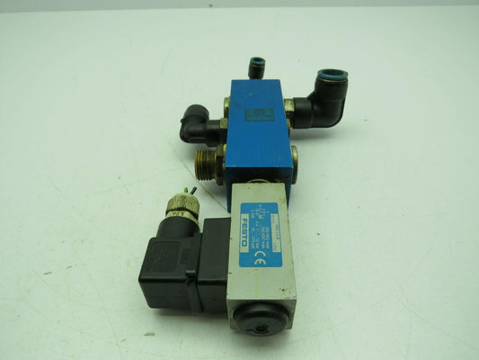 Festo FRC-1/2-SA Manifold Block W/Festo PEV-1/4-B Pressure Switch 250VAC