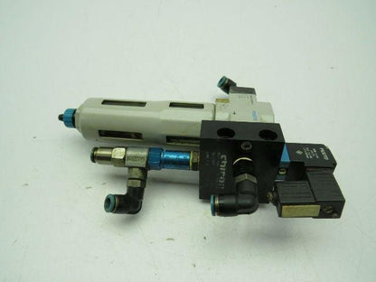 Festo LFMA-D-MINI-A Air Filter 175 PSI W/Festo MEH-3-09 Solenoid Coil 21.6-26.4V