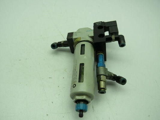Festo LFMA-D-MINI-A Air Filter 175 PSI W/Festo MEH-3-09 Solenoid Coil 21.6-26.4V