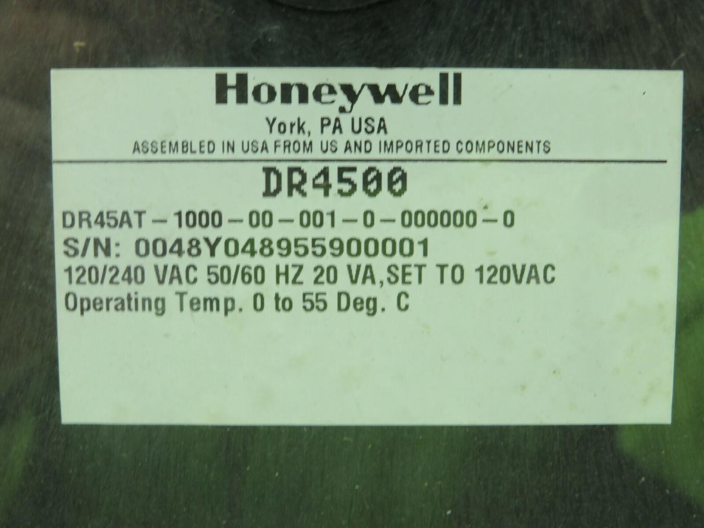 Honeywell DR45AT-1000-00-001-0-000000-0 Chart Recorder 120/240V DR4500