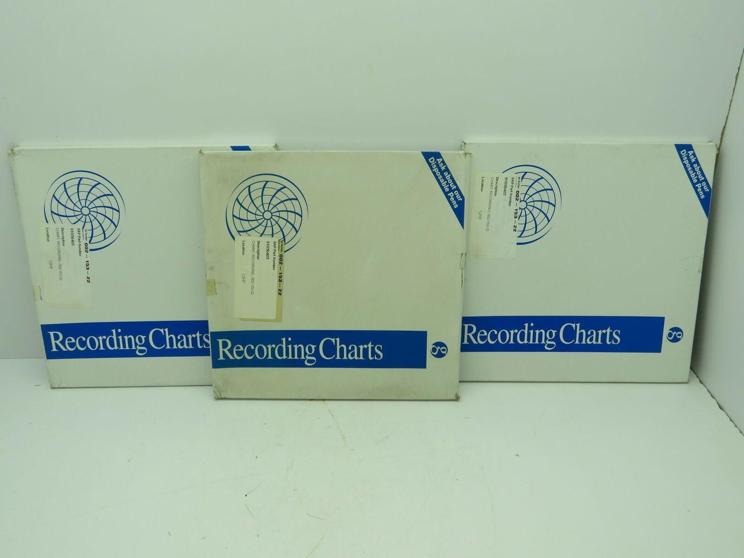 PN-32006319  Circular Recording Charts 12" Lot of 3 Boxes 100ct Partlow 00215322