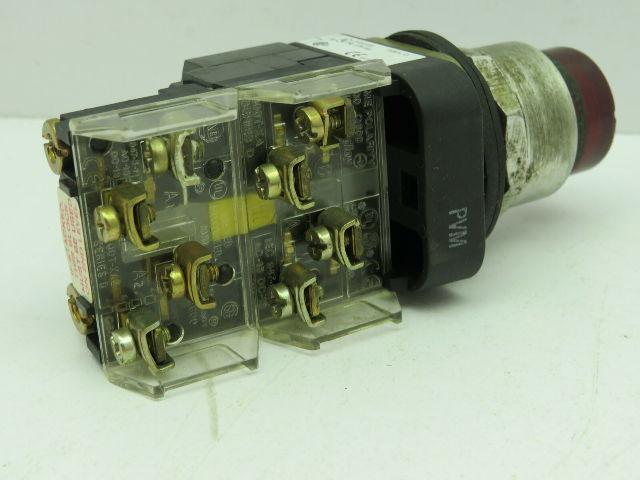 Allen Bradley 800T-PAH16R/T Red Illuminated Push Button 120V 2N.O 2N.C Series T