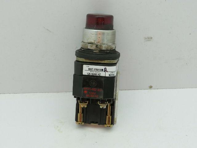 Allen Bradley 800T-PAH16R/T Red Illuminated Push Button 120V 2N.O 2N.C Series T