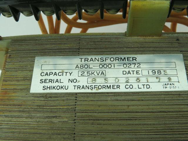 Shikoku Transformer A80L-0001-0272 Transformer 2.5KVA