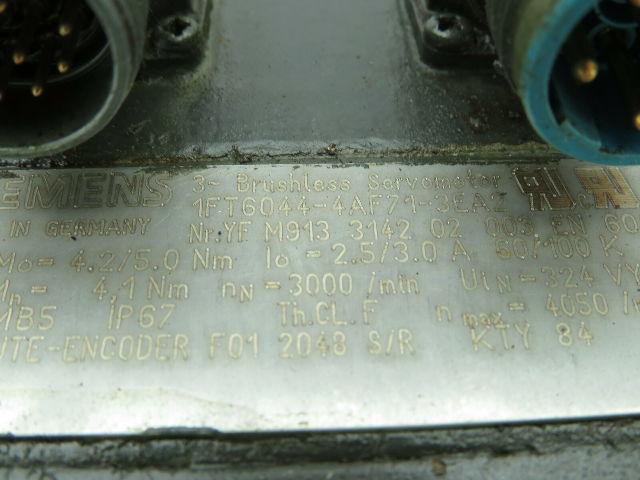 Siemens 1FT6044-4AF71-3EA2 Brushless Servo Motor 3PH