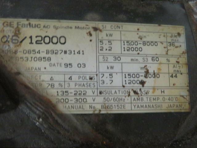 GE Fanuc A06B-0854-B927#3141 AC Spindle Motor 135-222V 200-300V 4 Pole 3PH 36A