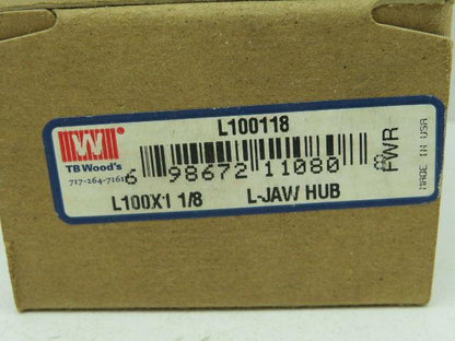 TB Woods L100 x 1.125 Jaw Coupling Hub 1-1/8" Keyed Bore  Lot of 2