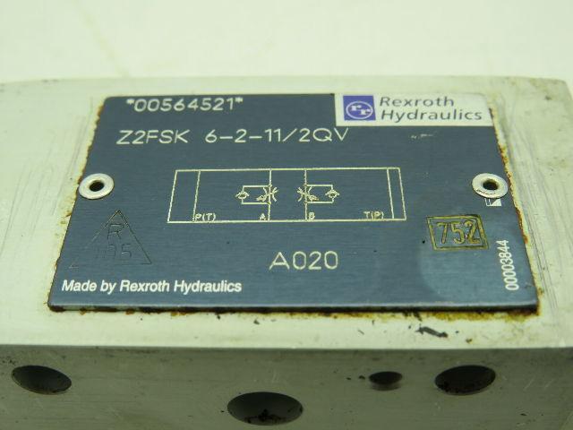 Rexroth Hydraulics Z2FSK 6-2-11/2QV Double Solenoid Hydraulic Check Valve