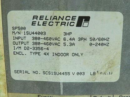 Reliance Electric 1SU44003 SP500 AC Drive 3HP 3PH 380-460VAC 6.4A 0-240Hz
