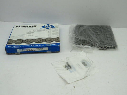 Diamond XAP-1466-D-010 Stainless Roller Chain #40 SIngle Strand Riveted 10' USA