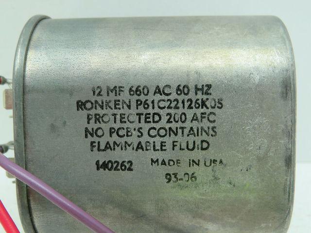 Ronken P61C22126K05 Capacitor 12MF 660AC
