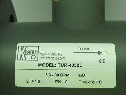 Kobold TUR-4050U Turbine Wheel Flow Meter 2" ANSI 5.3-88 GPM H2O