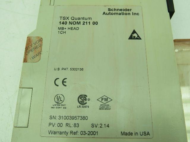 Schneider Automation 140 NOM 211 00 MB+Head 1CH TSC Quantum SV:214