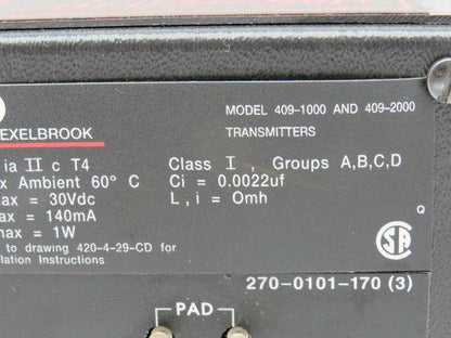 Drexelbrook 409-1000/409-2000 Transmitter 30VDC