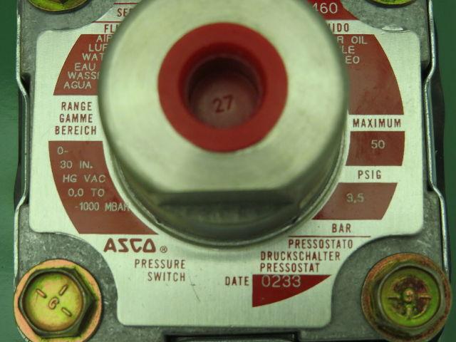 Asco PB31B RV34A32 Pressure Switch 50 PSI