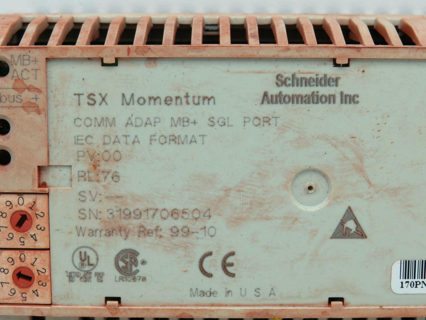 Schneider Electric 170PNT11020 Comm Adapter W/Base 170AAI03000