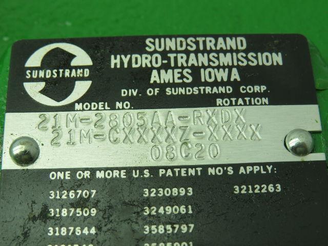 Sundstrand Hydro-Transmission 21M-2805AA-RXDX Hydrostatic Hydraulic Pump 21M