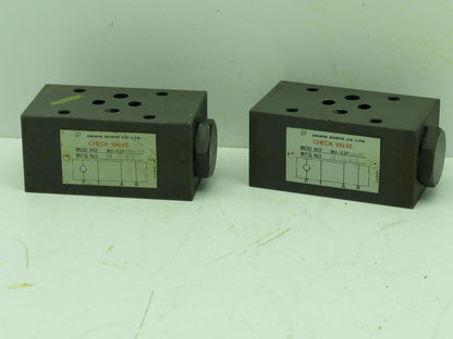 Daikin Kogyo MC-02P-05-10 Hydraulic Check Valve  Lot of 2
