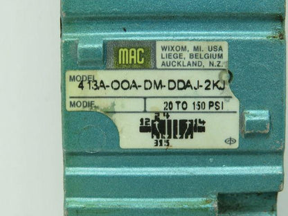 Mac 413A-00A-DM-DDAJ-2KJ Solenoid Valve DMB-DDAJ-2KJ 24VDC 5.4W 150PSI Lot of 2