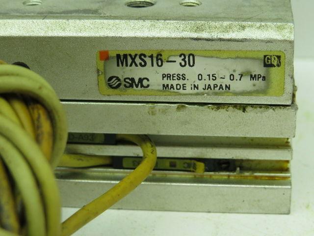 SMC MXS16-30 Pneumatic Linear Slide Table Guided Cylinder 16mm Bore 30mm Stroke